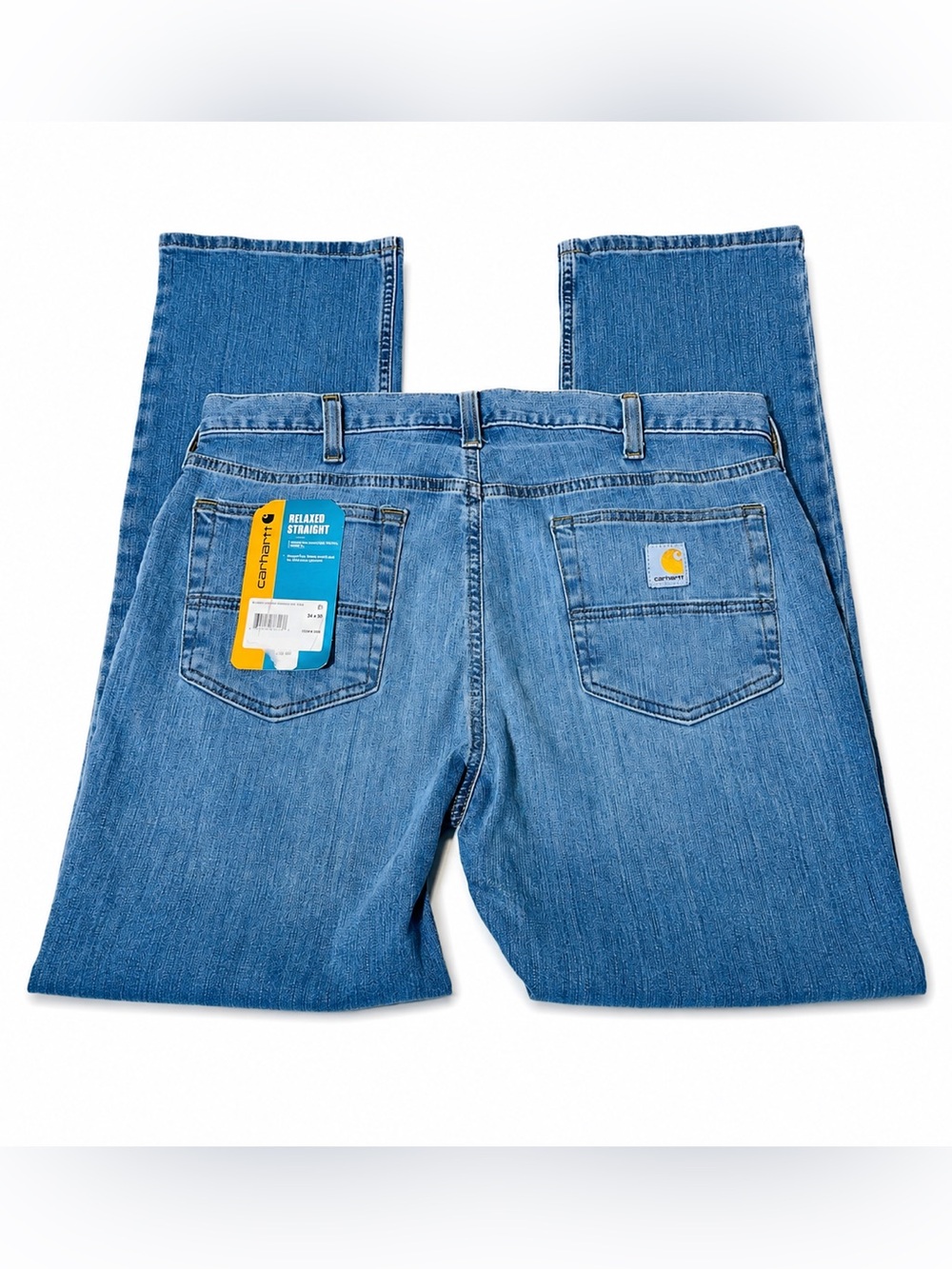 Carhartt Relaxed Straight Rugged Flex Jeans medium wash Men’s size 34x30 New - Picture 1 of 11